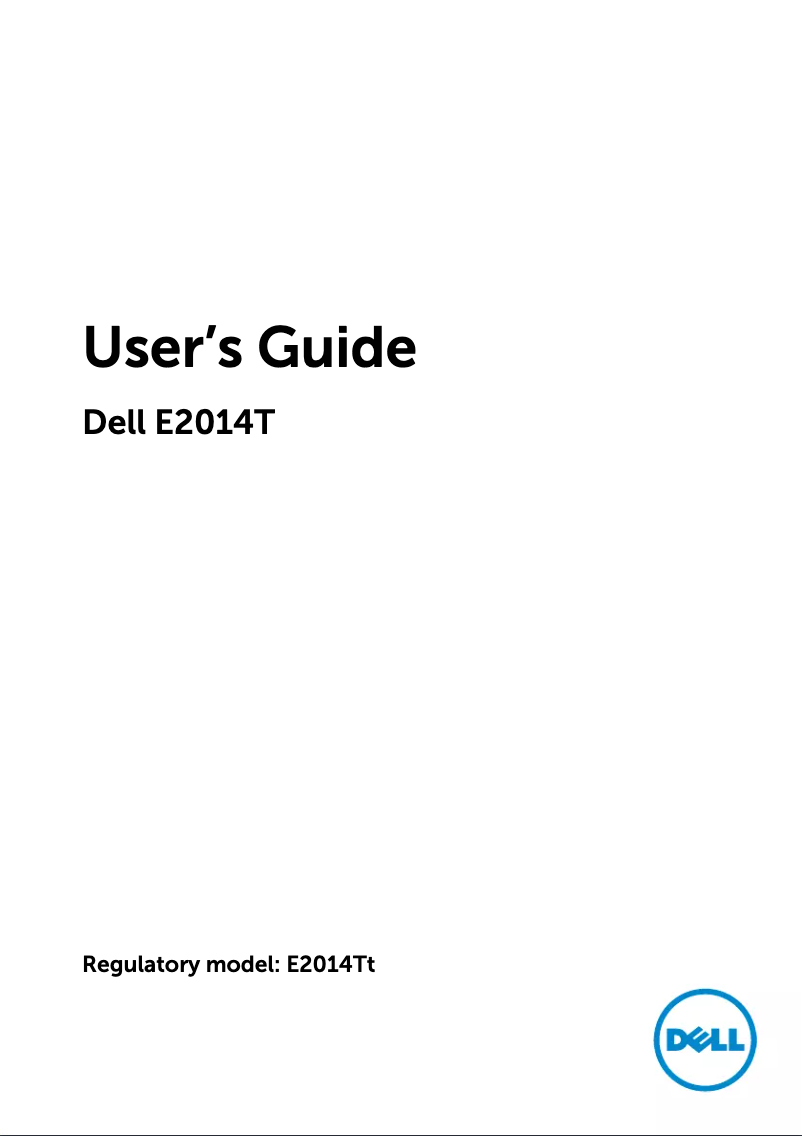 Page 1 de la notice Manuel utilisateur Dell E2014T