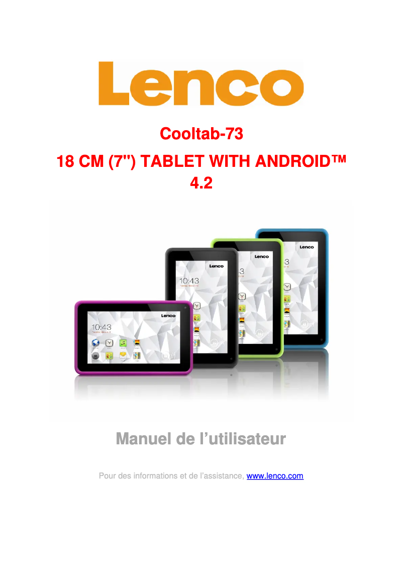 Page n°1 - Manuel utilisateur Lenco Cooltab-73