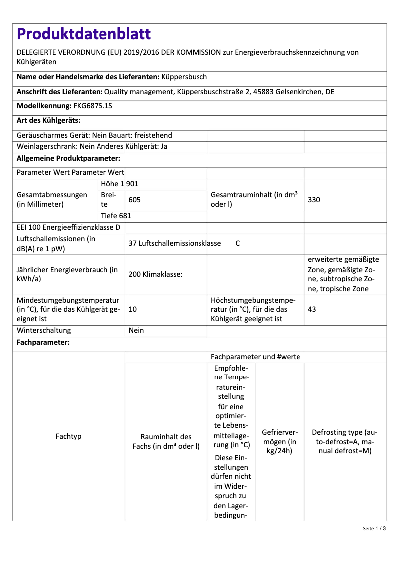 Image de la première page du manuel de l'appareil FKG6875.1S
