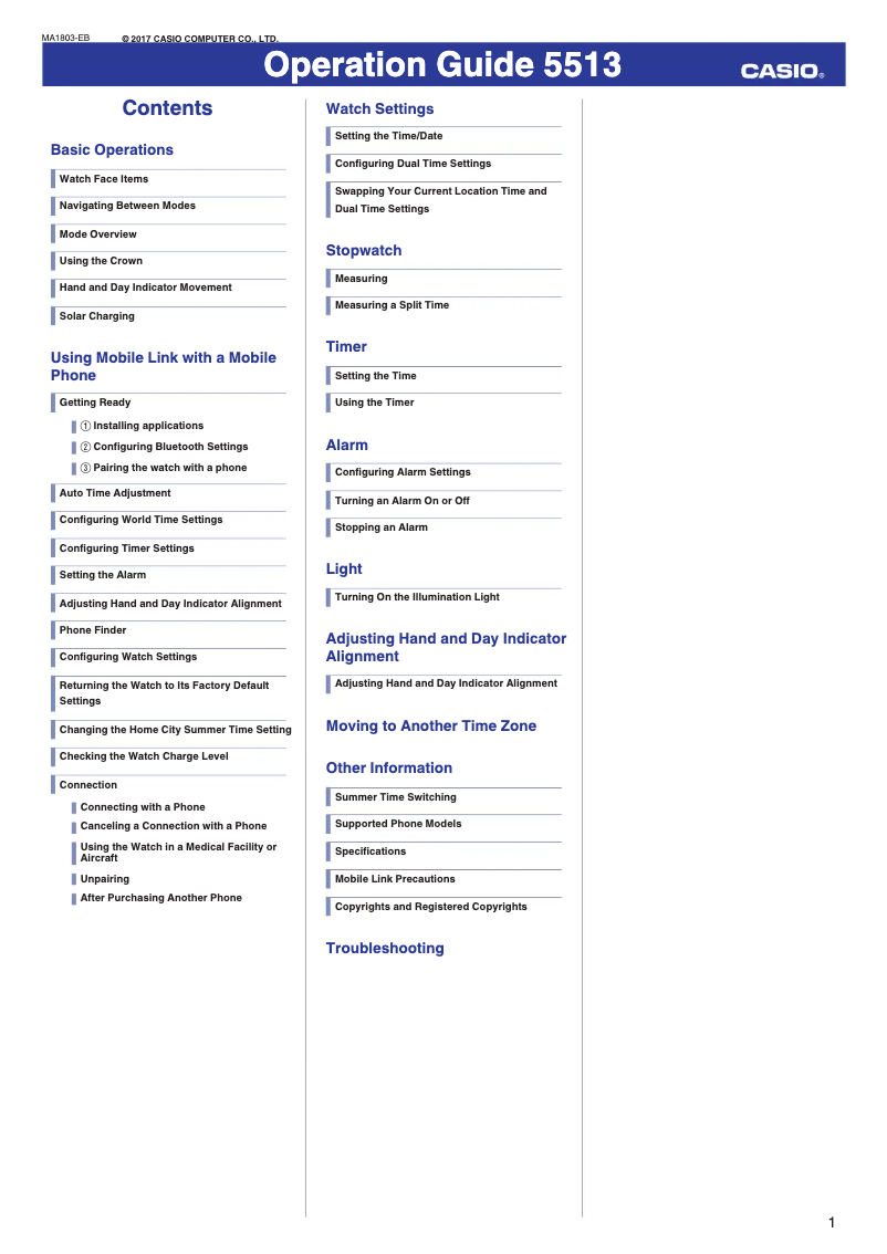 Page 1 de la notice Manuel utilisateur Casio G-Shock GST-B100B-1A4ER