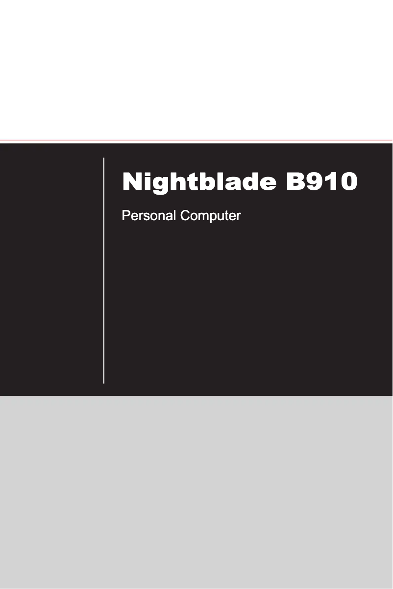 Page n°1 - Manuel utilisateur MSI Nightblade 3 B910