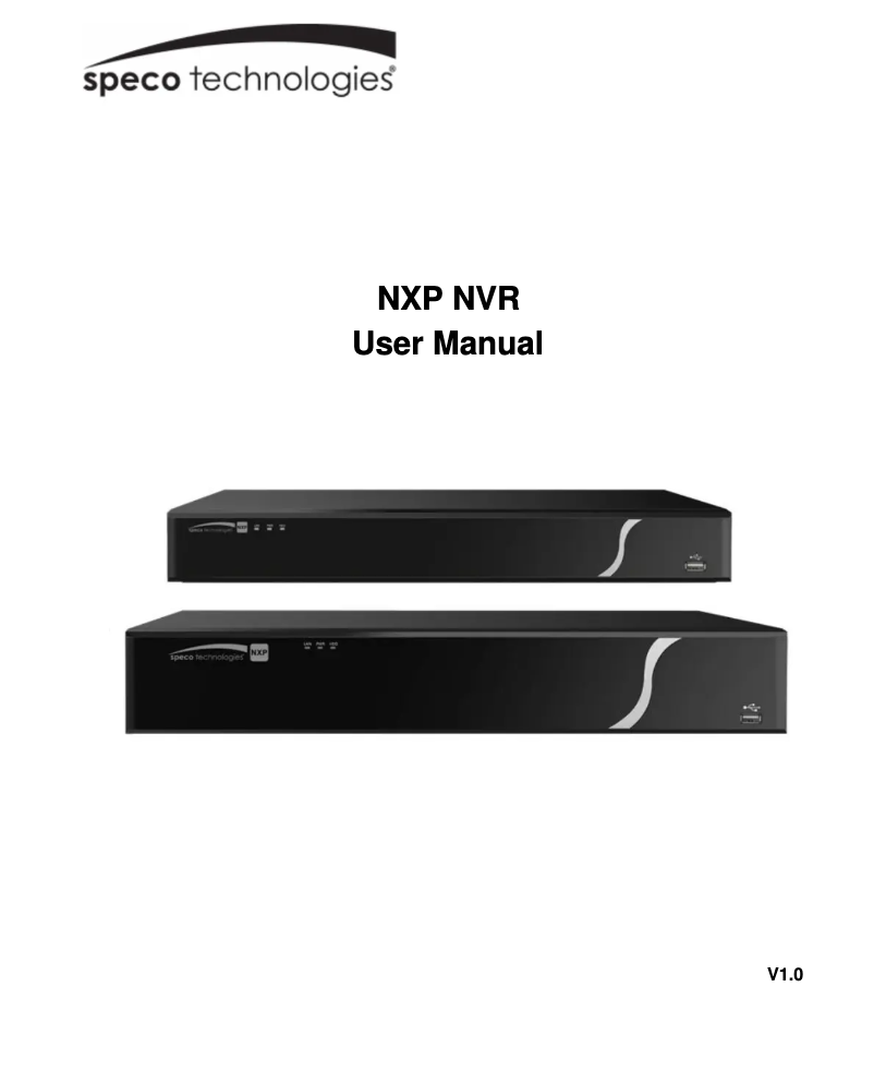 Page 1 de la notice Manuel utilisateur Speco Technologies N16NXP8TB