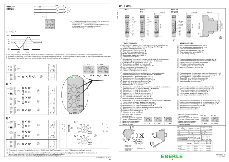 Page 1 de la notice Manuel utilisateur Eberle MFU 260