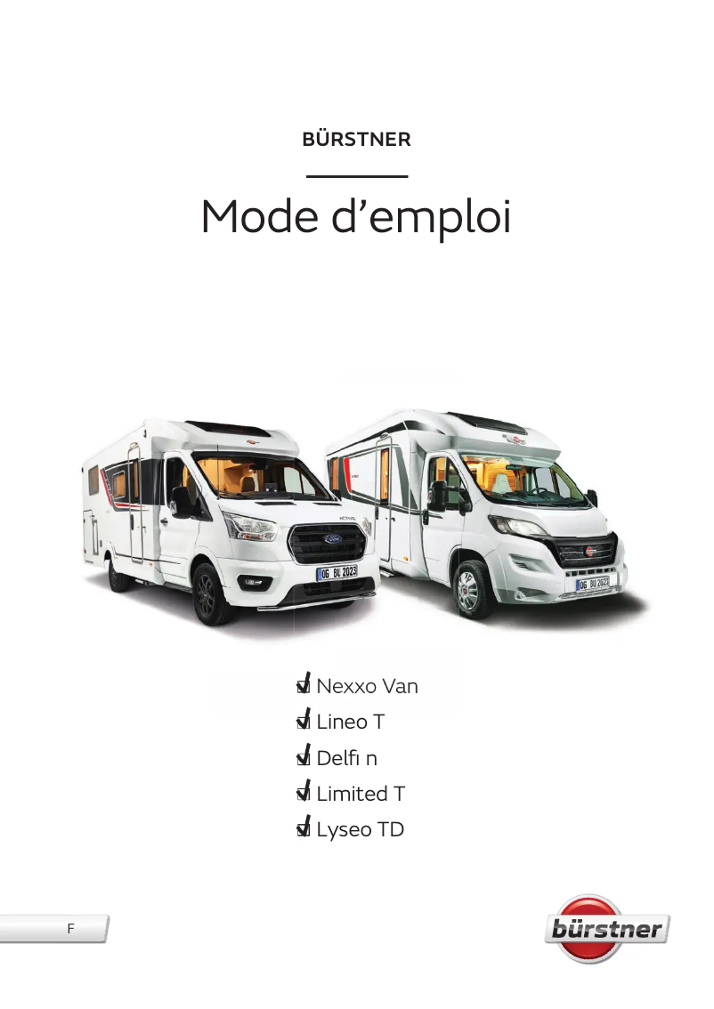 Image de la première page du manuel de l'appareil Nexxo Van (2023)