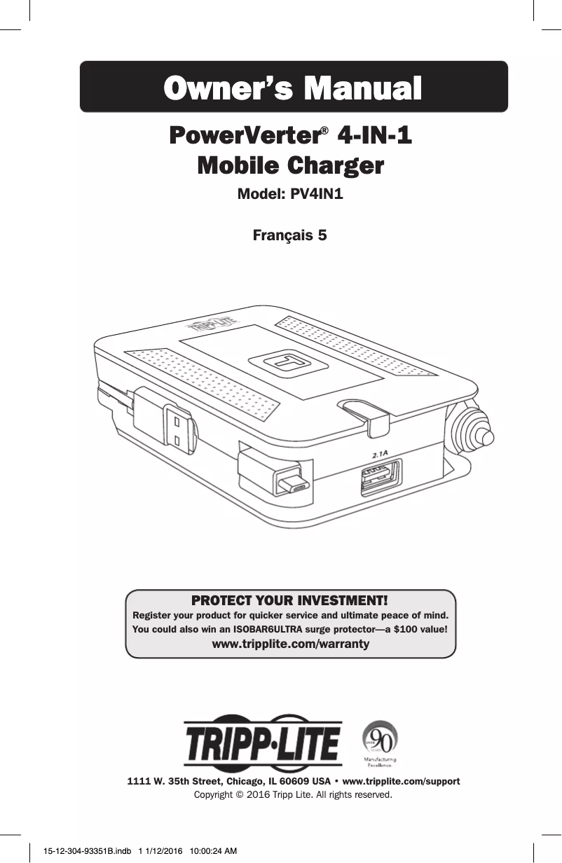 Imagen de la primera página del manual del dispositivo PV4IN1