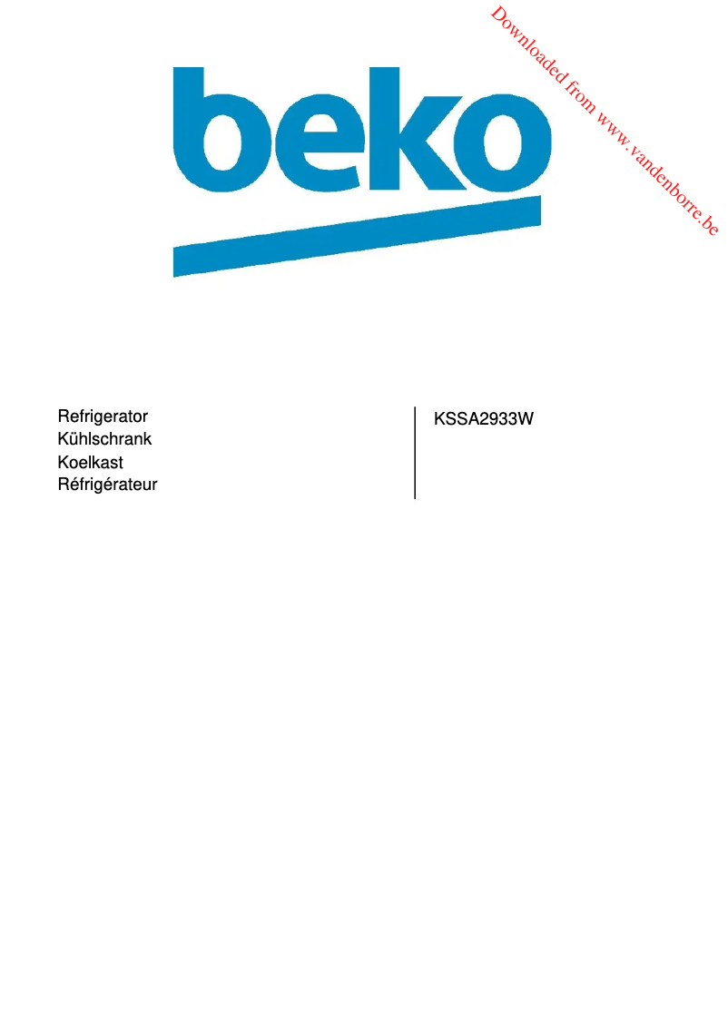 Page n°1 - Manuel utilisateur Beko KSSA2933W
