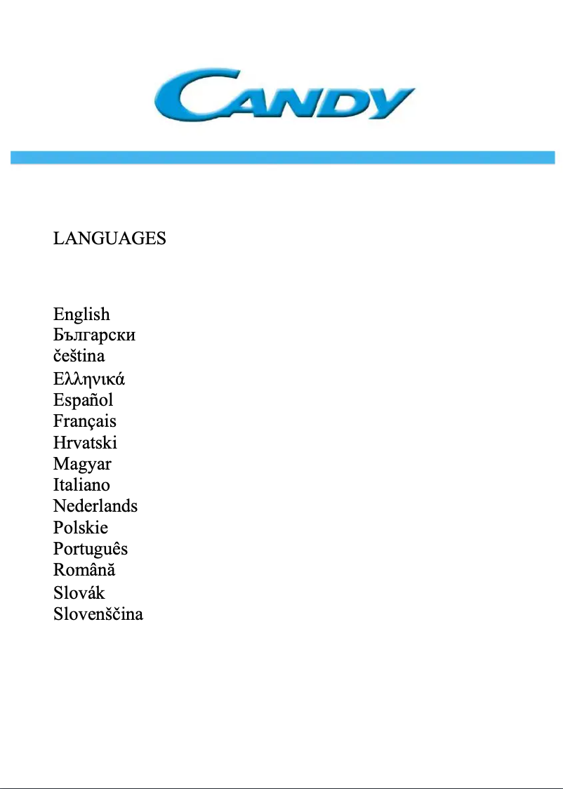 Page 1 de la notice Manuel utilisateur Candy CHICS 5184WN