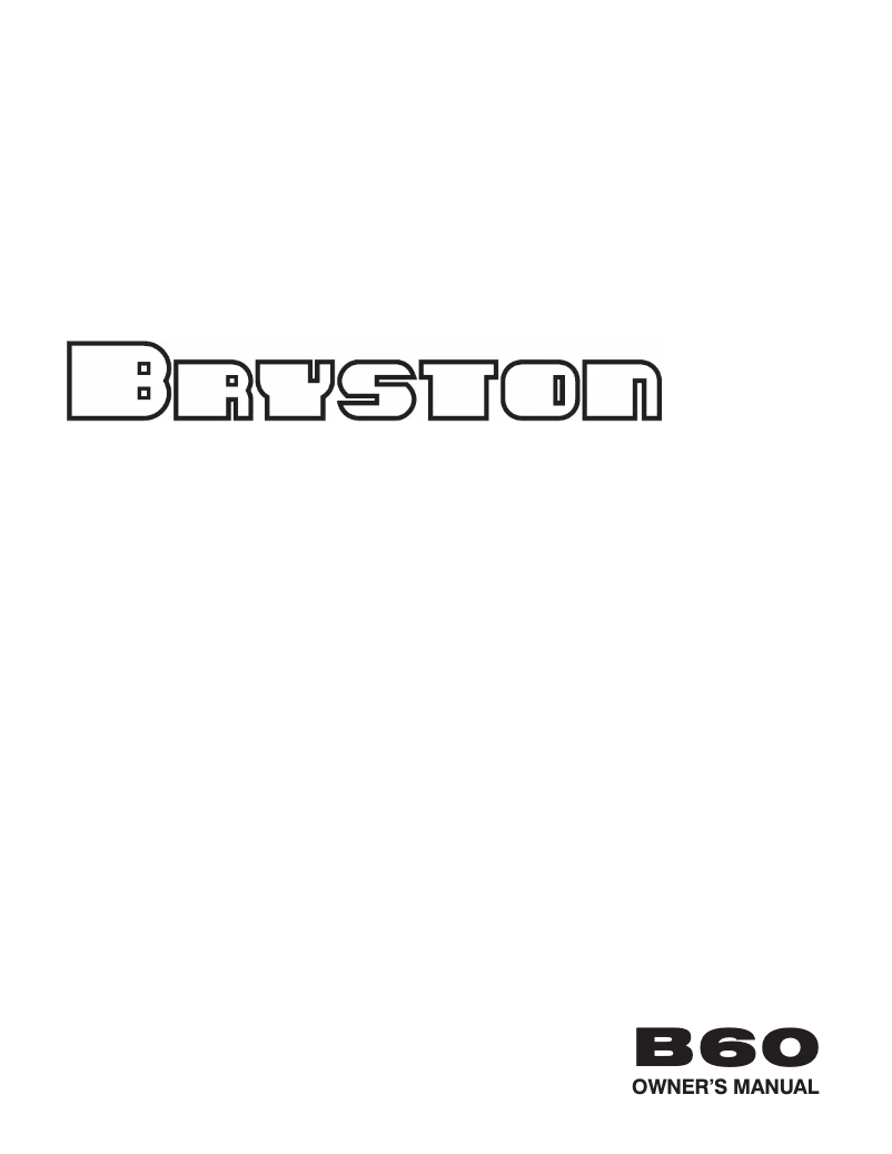 Page 1 de la notice Manuel utilisateur Bryston B60