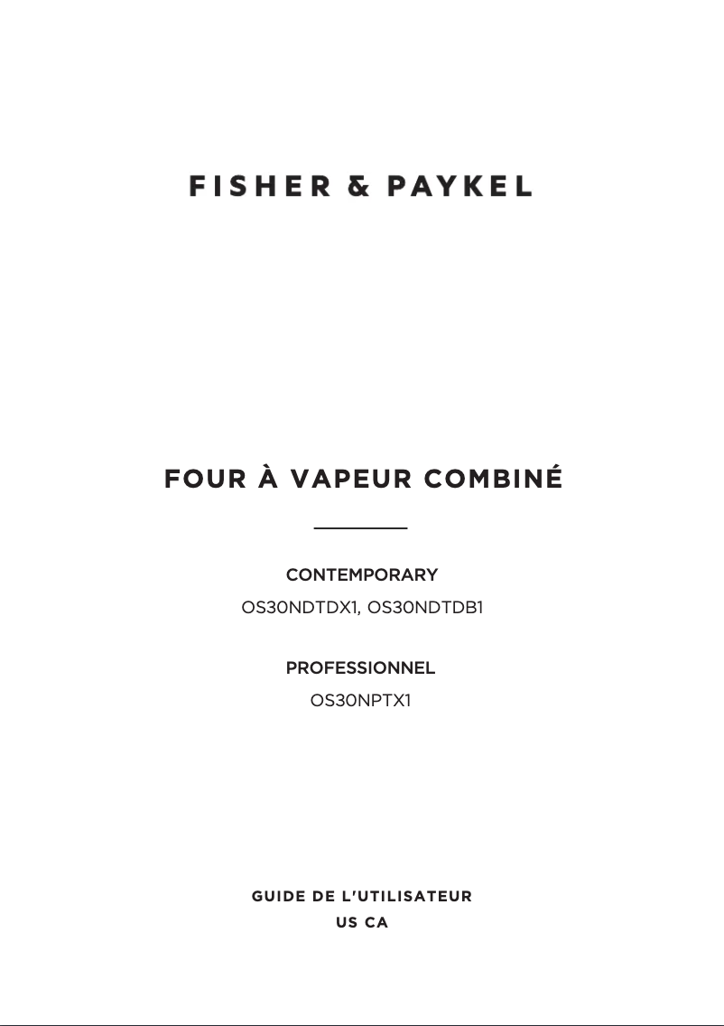 Image de la première page du manuel de l'appareil OS30NPTX1