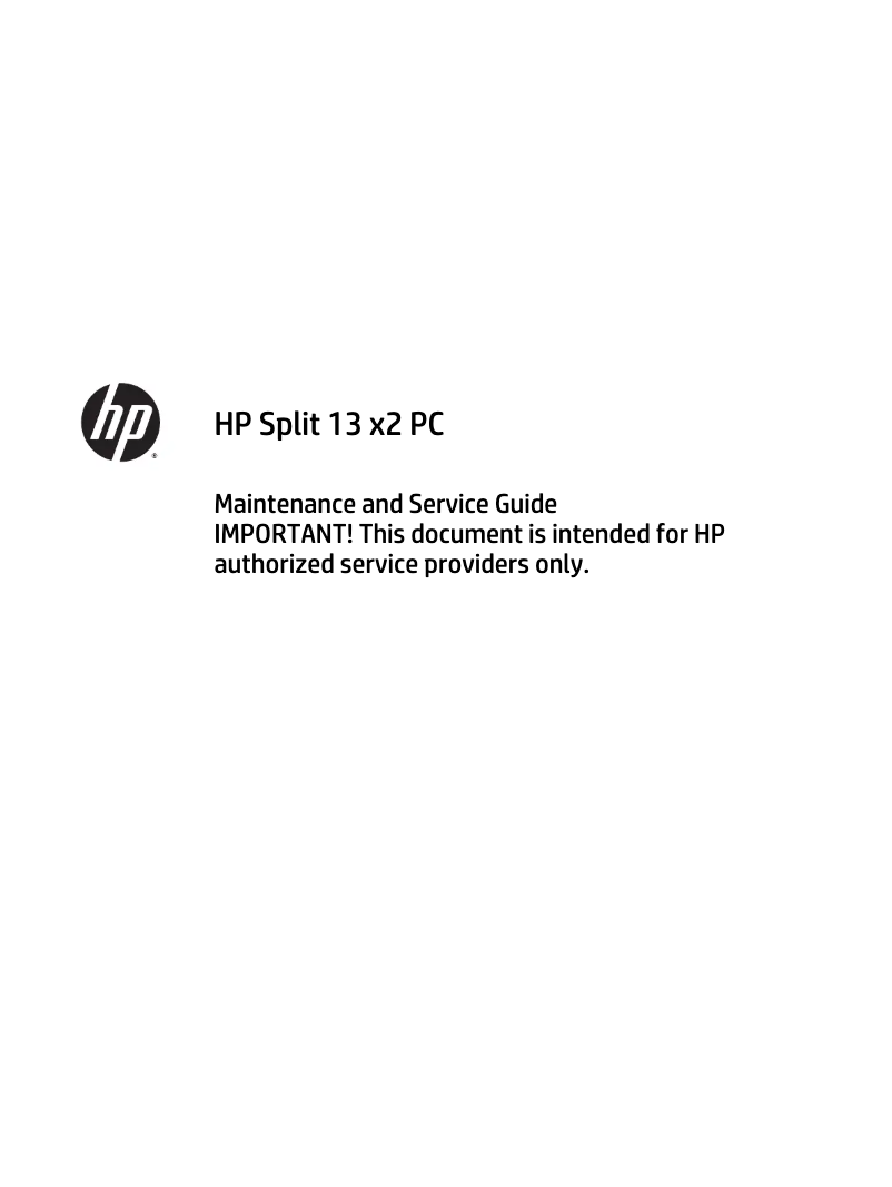 Page 1 de la notice Manuel utilisateur HP Split x2