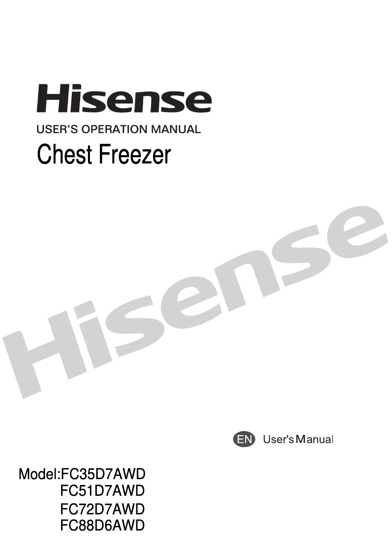 Page 1 de la notice Manuel utilisateur Hisense FC88D6AWD