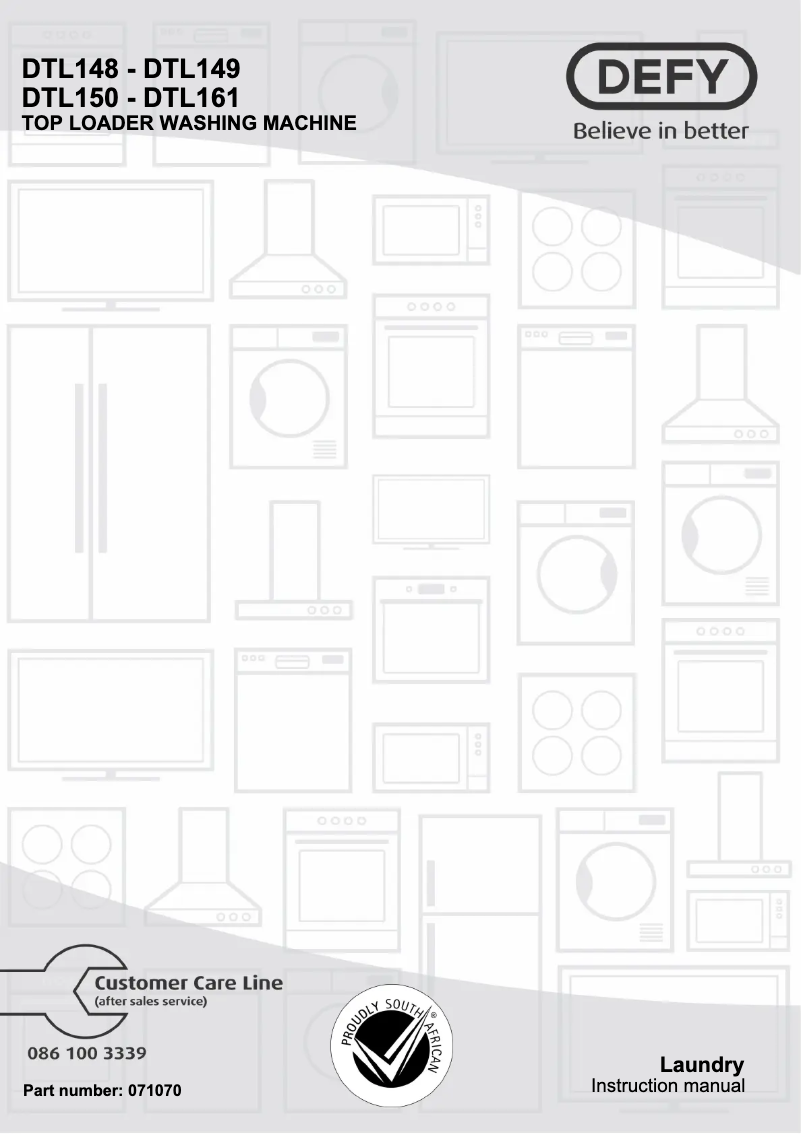 Page 1 de la notice Manuel utilisateur Defy DTL156