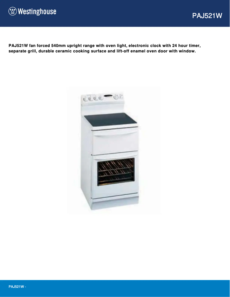 Image de la première page du manuel de l'appareil PAJ521W