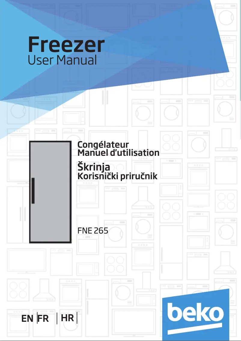 Page 1 de la notice Manuel utilisateur Beko FNE 265