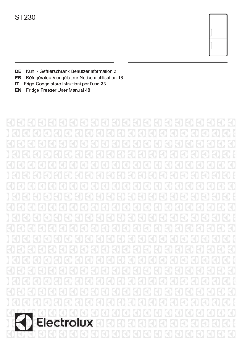 Page 1 de la notice Manuel utilisateur Electrolux ST230