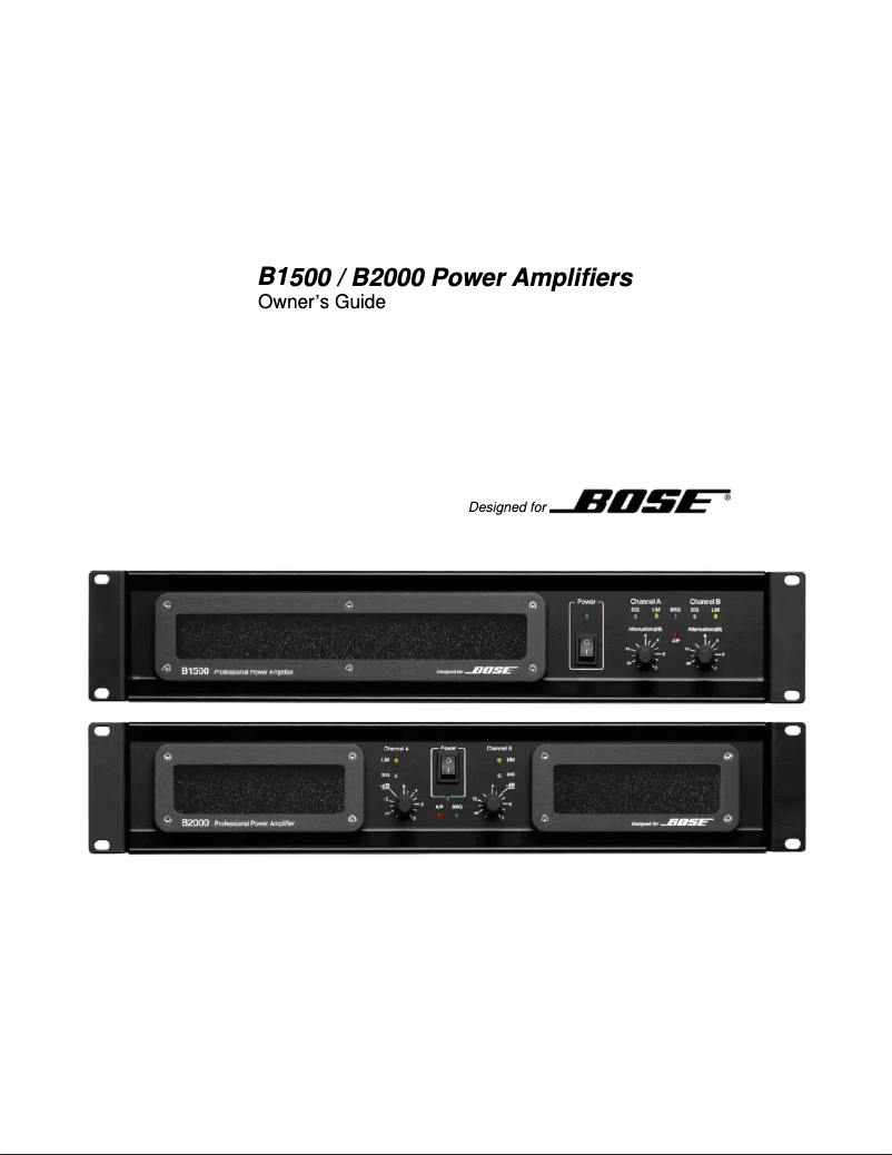 Page n°1 - Manuel utilisateur Bose B2000