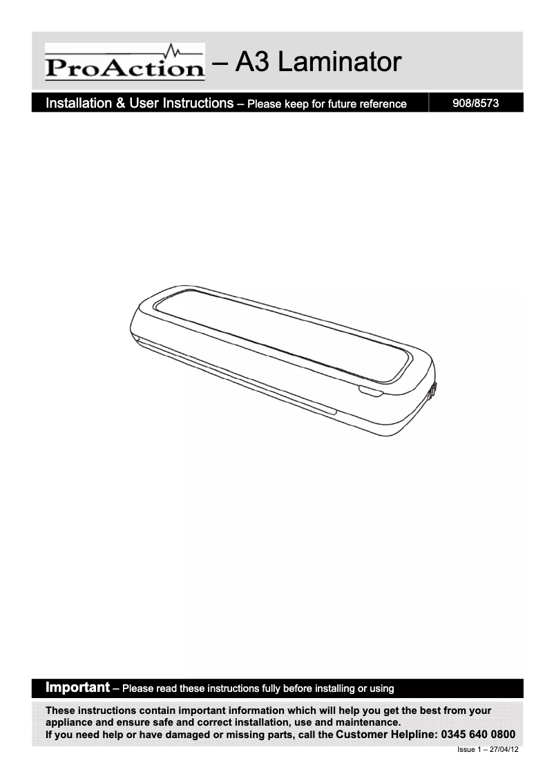 Image de la première page du manuel de l'appareil OL386