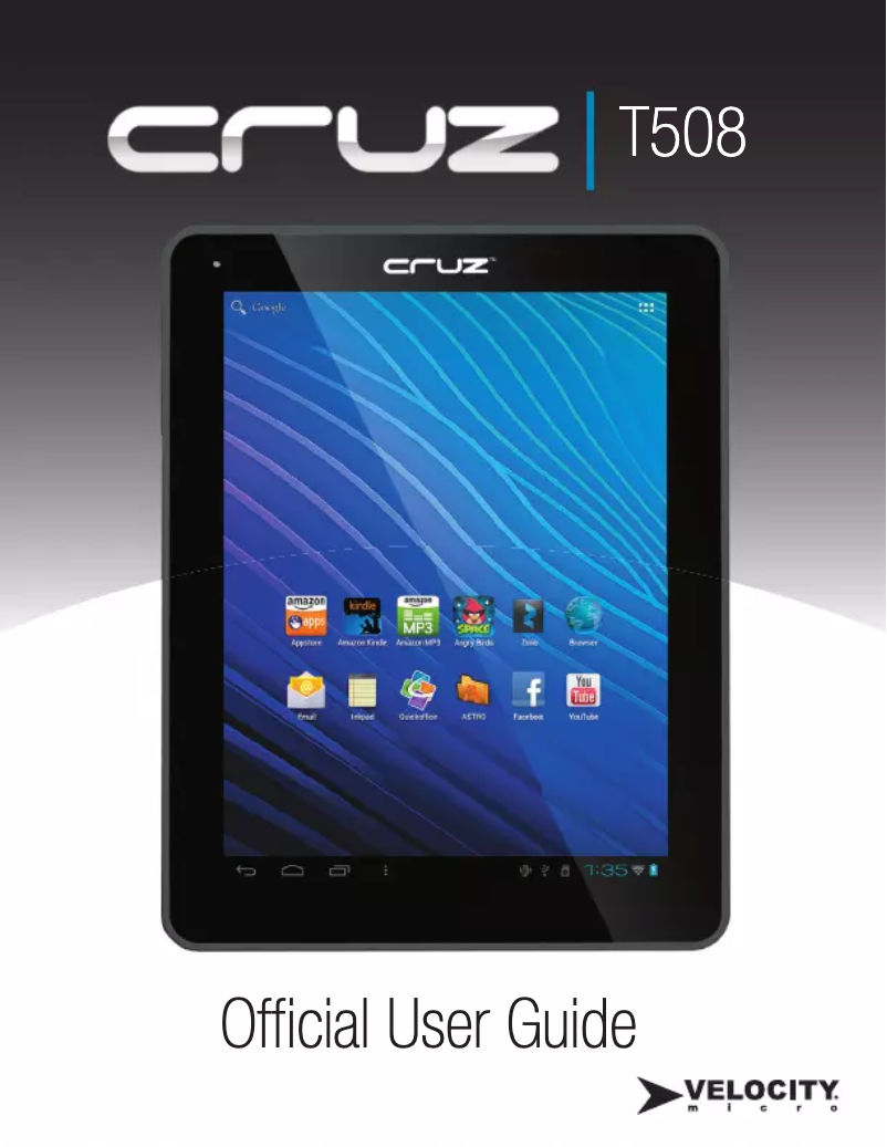 Image de la première page du manuel de l'appareil Cruz Tablet T508