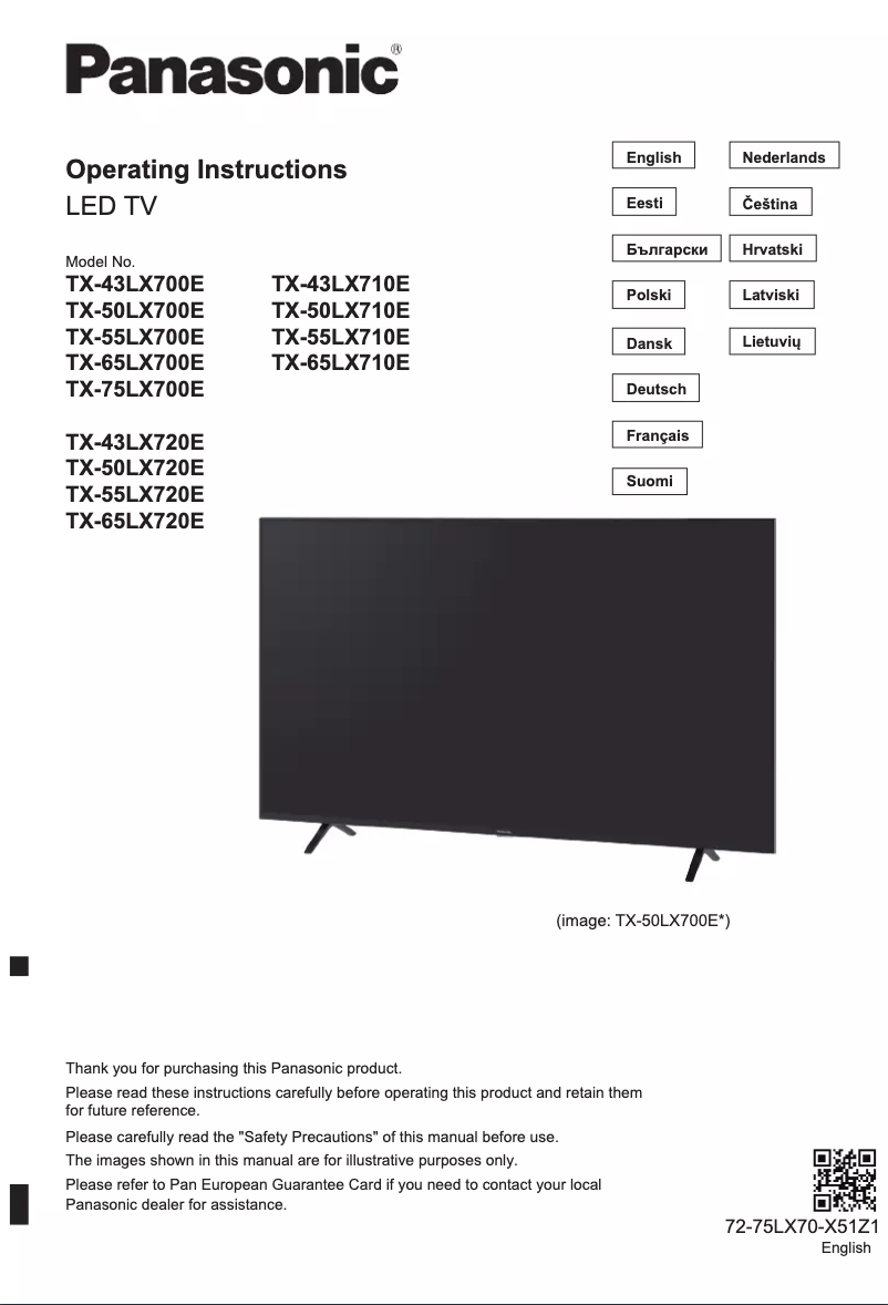 Página 1 del manual Manual de usuario Panasonic TX-43LX700E