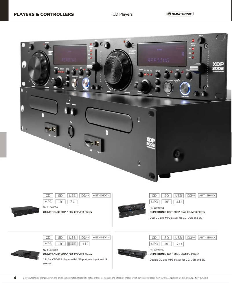 Page 1 de la notice Catalogue Omnitronic XDP-1501