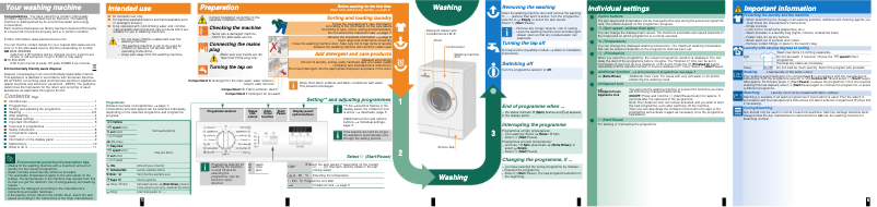 Page n°1 - Manuel d'utilisation et d'entretien Siemens WM12E267DN