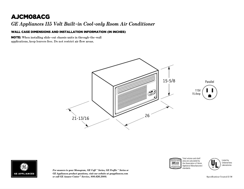 Imagen de la primera página del manual del dispositivo AJCM08ACG
