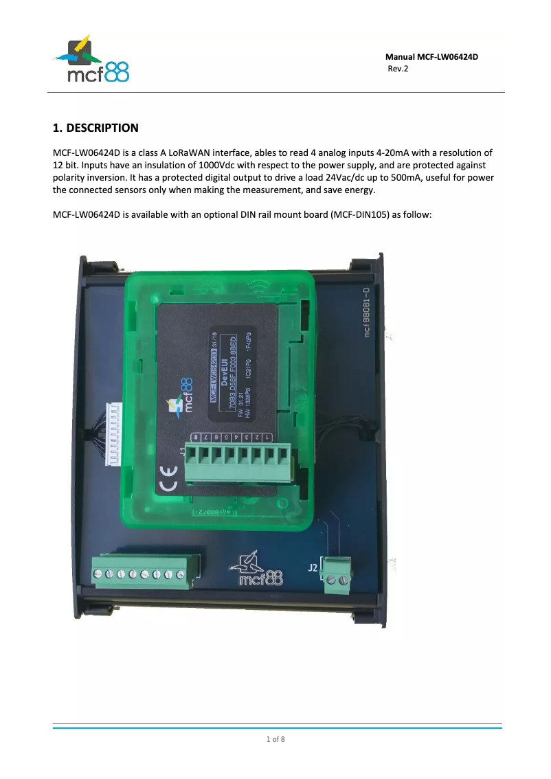 Page n°1 - Manuel utilisateur MCF88 MCF-LW06424D