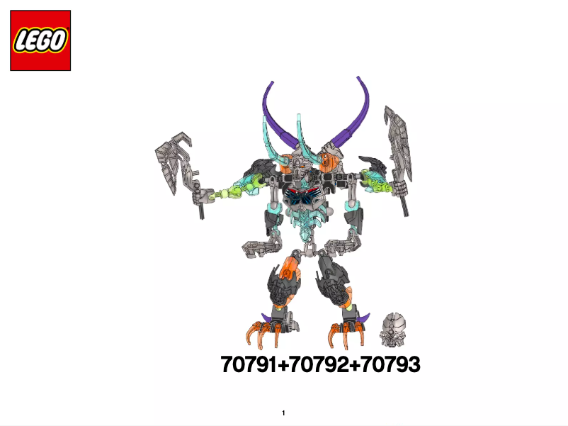Image de la première page du manuel de l'appareil Bionicle 70793
