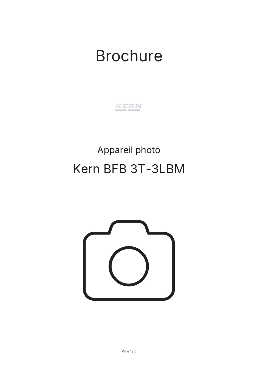 Page n°1 - Brochure Kern BFB 3T-3LBM