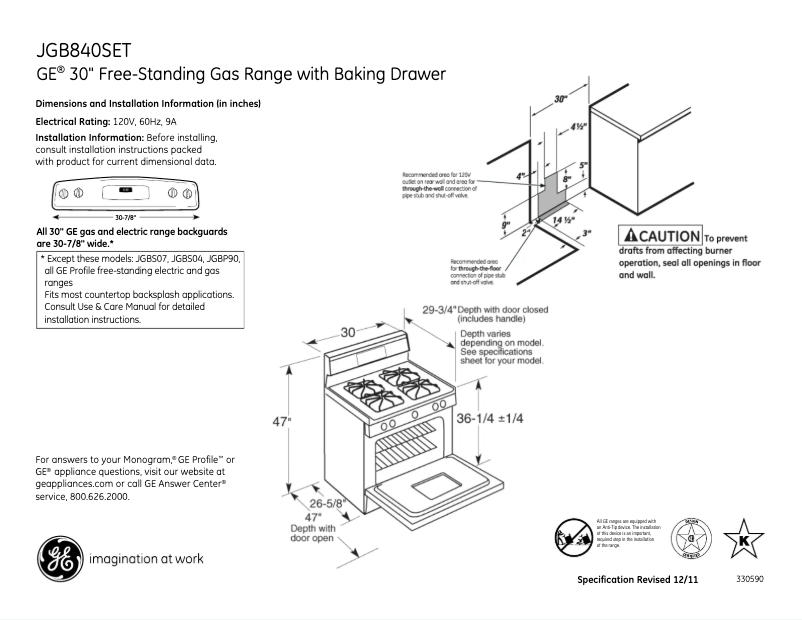 Page n°1 - Fiche technique GE JGB840SETSS