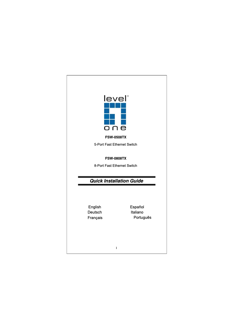 Page n°1 - Manuel utilisateur LevelOne FSW-0508TX