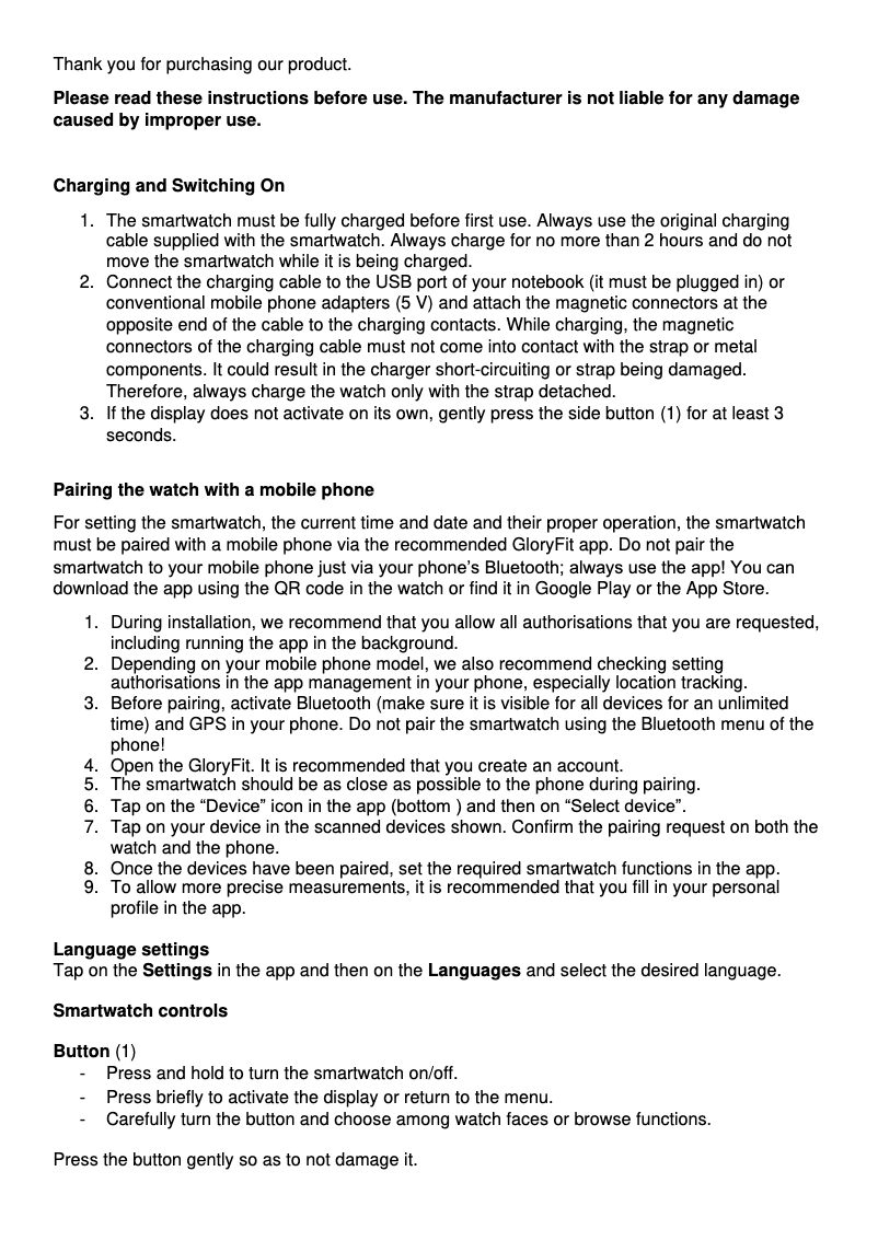 Page 1 de la notice Manuel utilisateur Armodd Candywatch Crystal 3