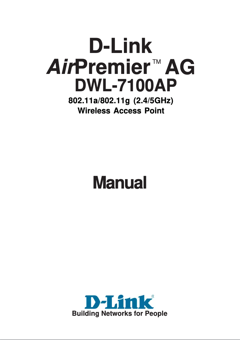 Image de la première page du manuel de l'appareil DWL-7100AP QIG