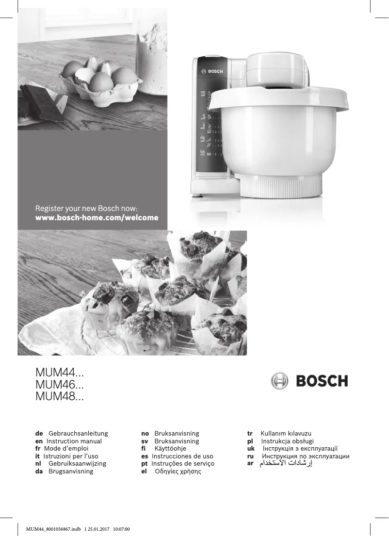 Page n°1 - Manuel utilisateur Bosch MUM46A1GB
