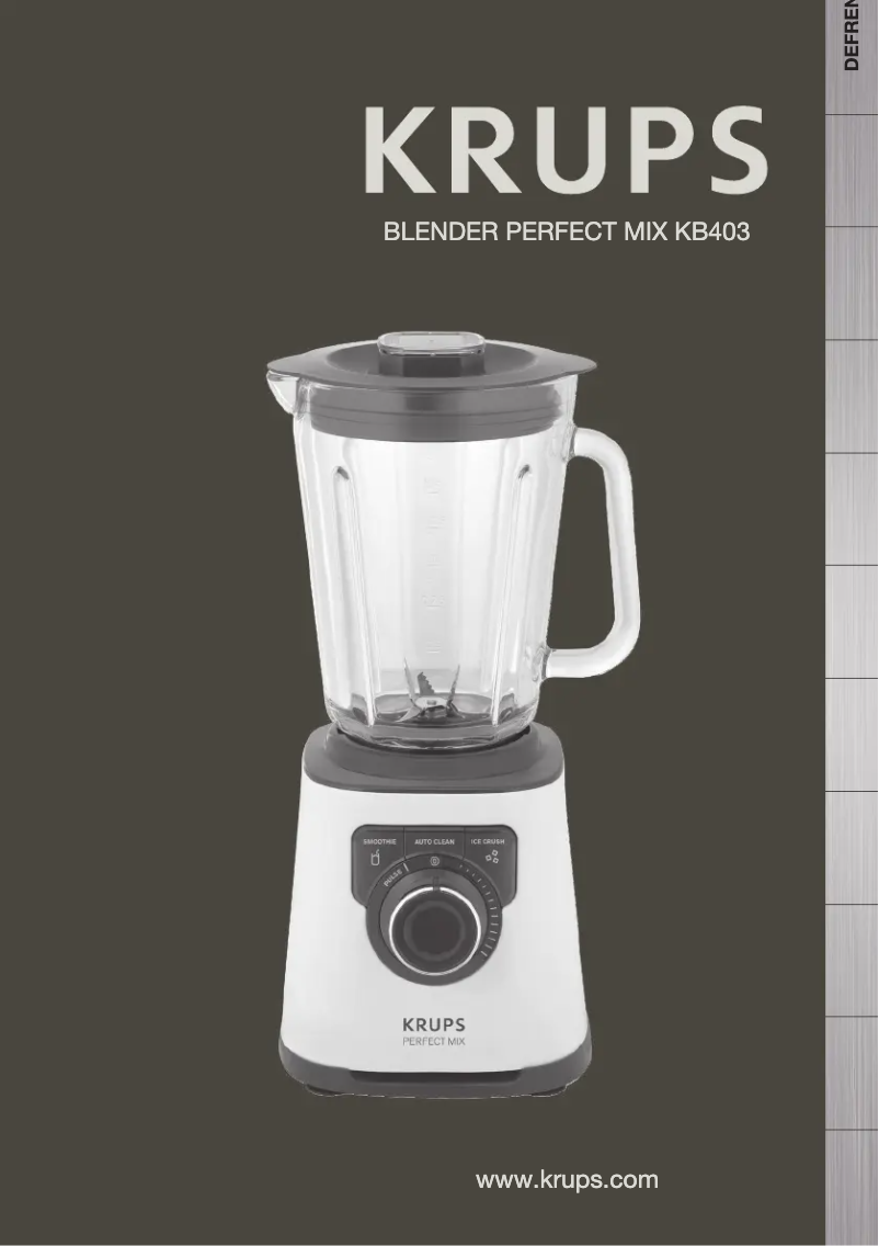 Page 1 de la notice Manuel utilisateur Krups Perfect Mix KB430