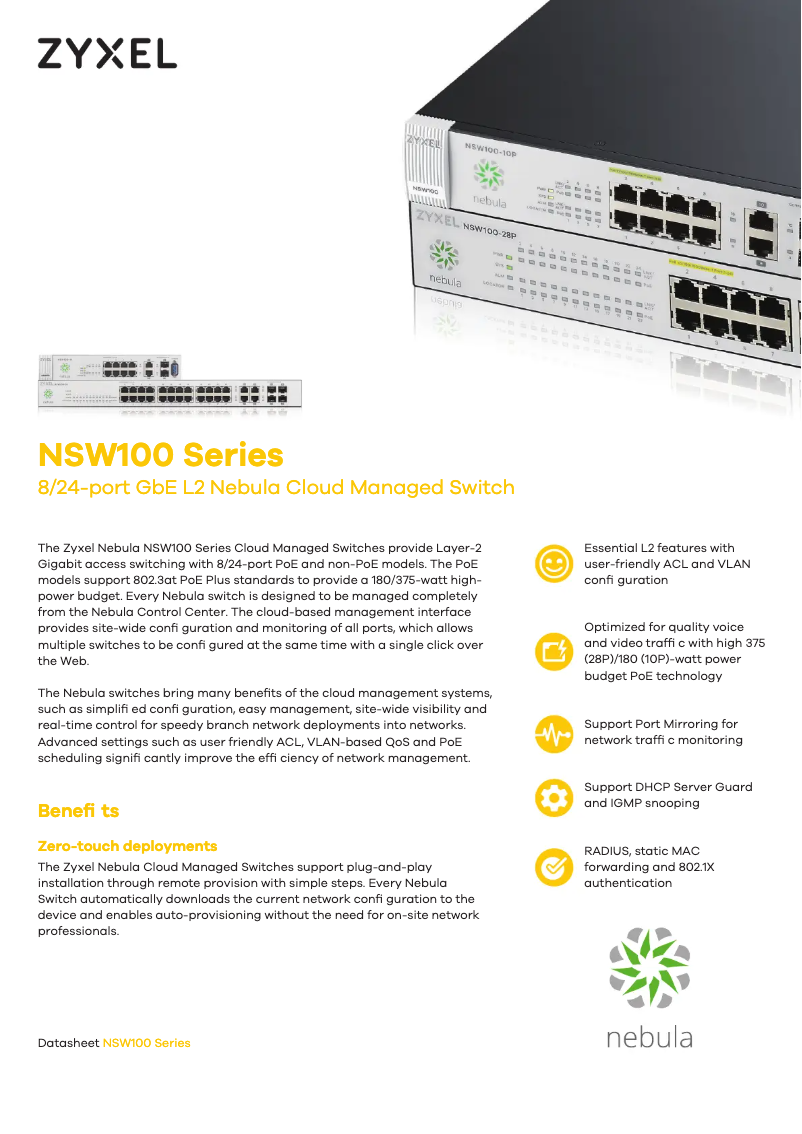 Image de la première page du manuel de l'appareil NSW100-28