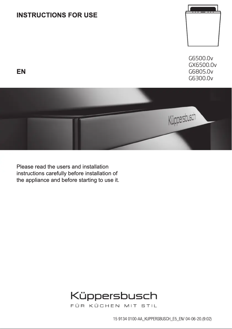 Image de la première page du manuel de l'appareil GX 6500.0v