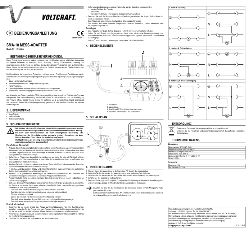 Image de la première page du manuel de l'appareil SMA-10