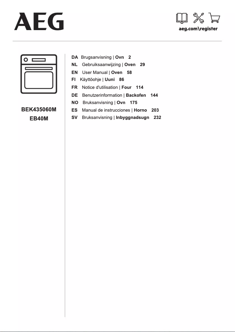 Page 1 de la notice Manuel utilisateur AEG EB40M