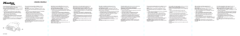 Page n°1 - Manuel utilisateur Master Lock 175EURD