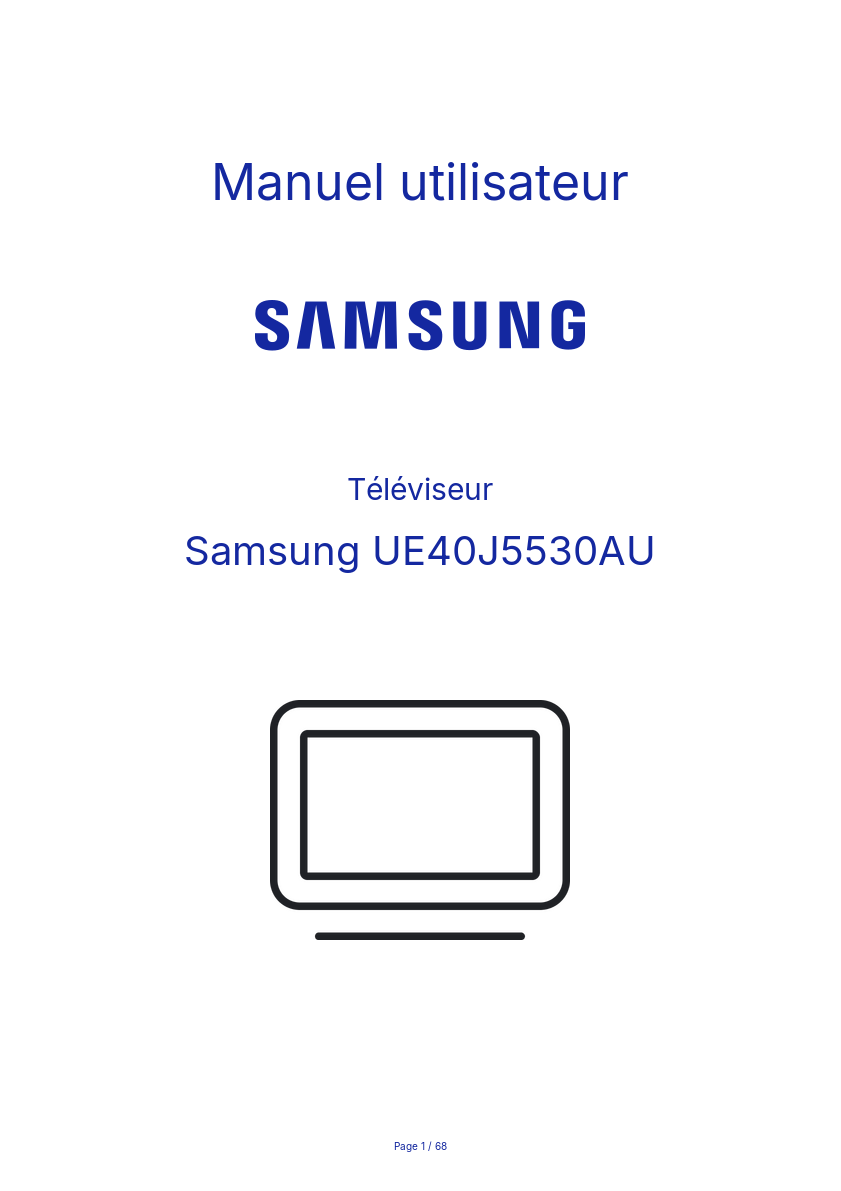 Page n°1 - Manuel utilisateur Samsung UE40J5530AU