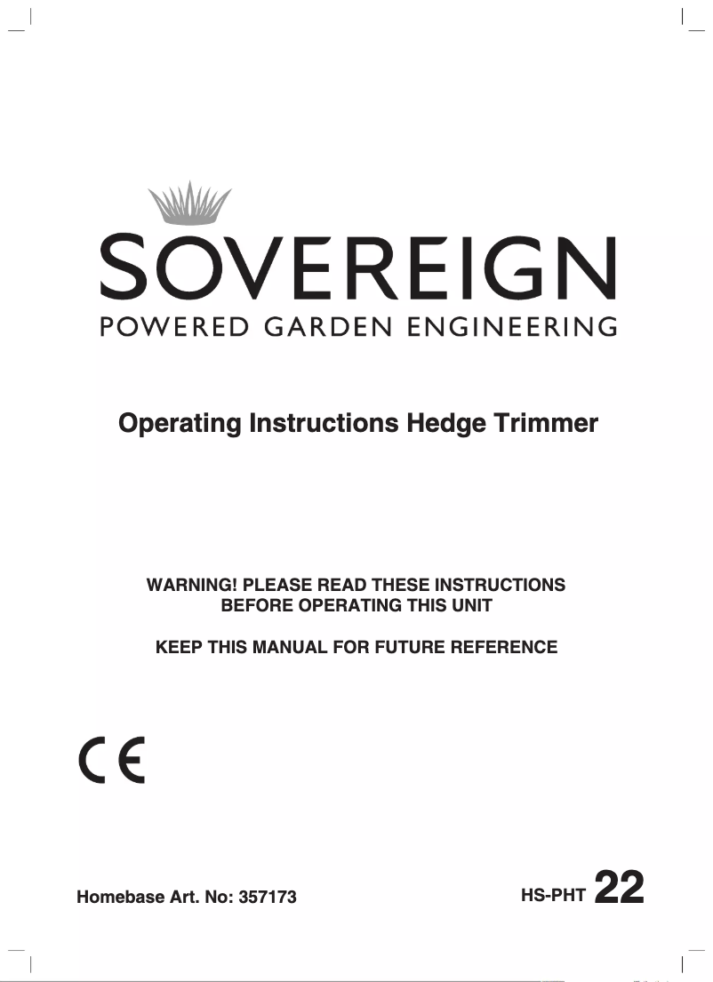 Page n°1 - Manuel utilisateur Sovereign HS-PHT 22