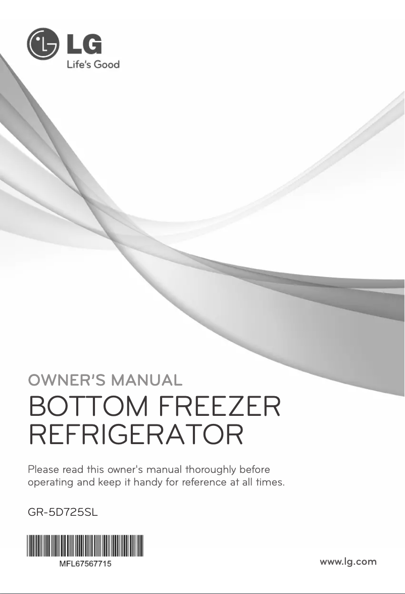Page 1 de la notice Manuel utilisateur LG GR-5D725SL