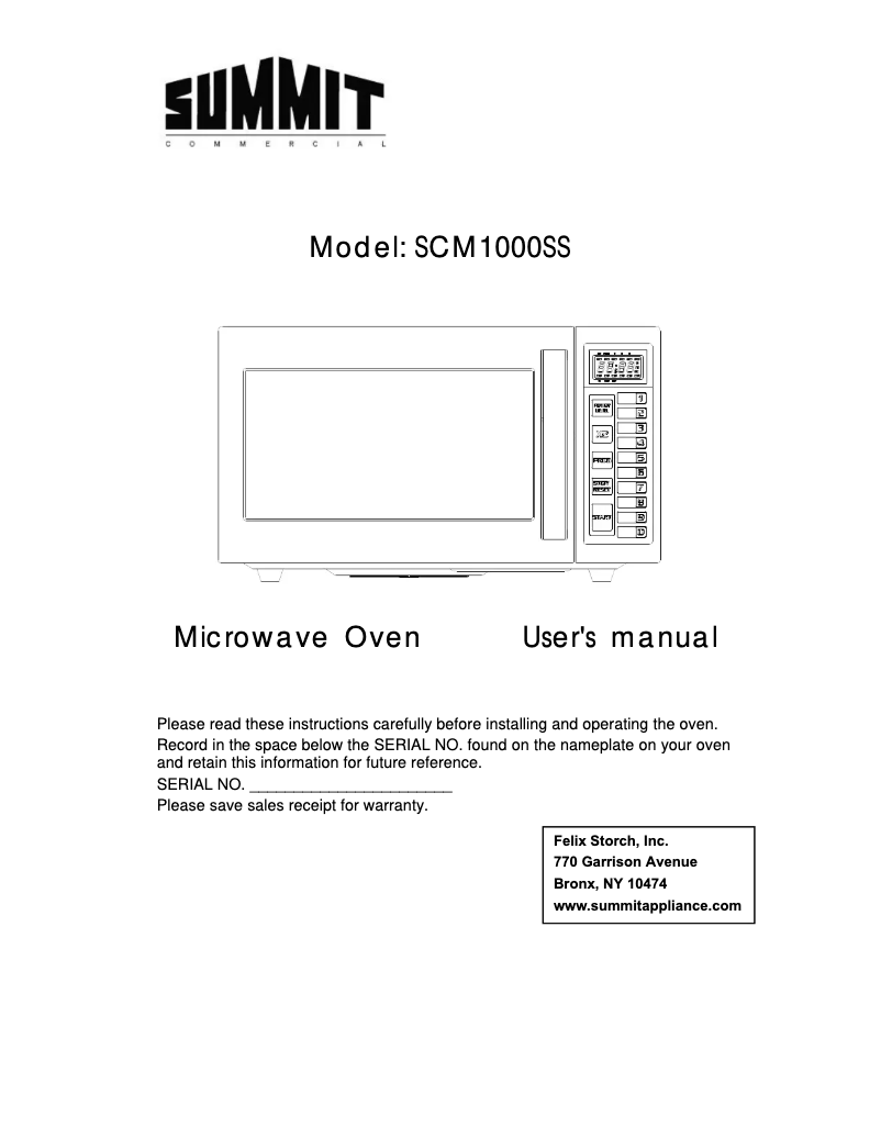 Image de la première page du manuel de l'appareil SCM1000SS