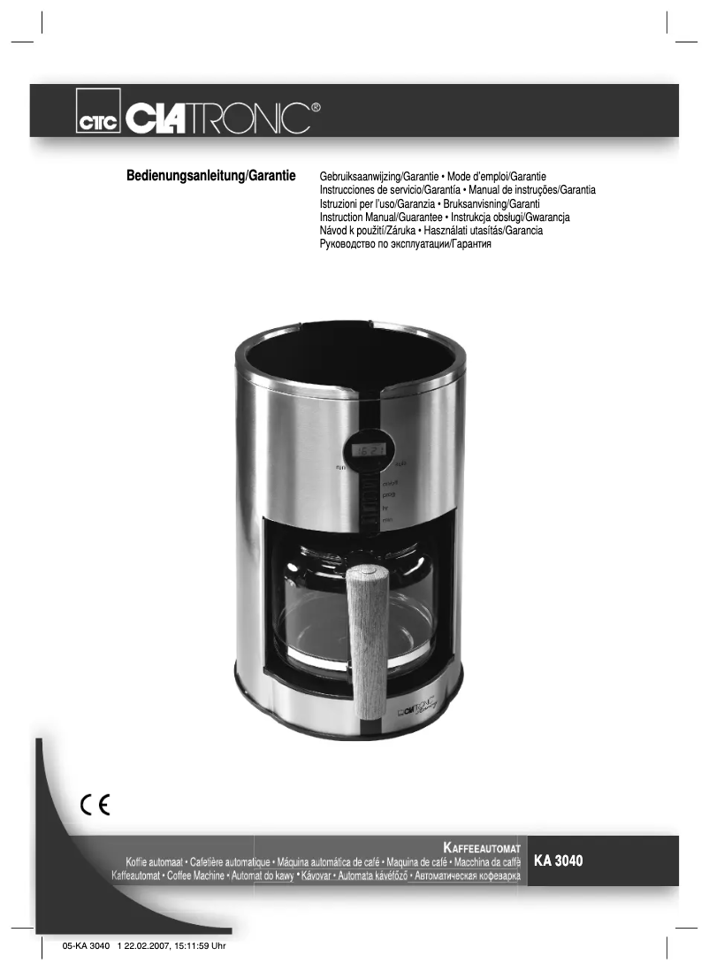 Image de la première page du manuel de l'appareil KA 3040