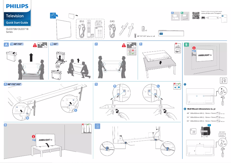Page 1 of the manual Quick Start Guide Philips 55OLED718