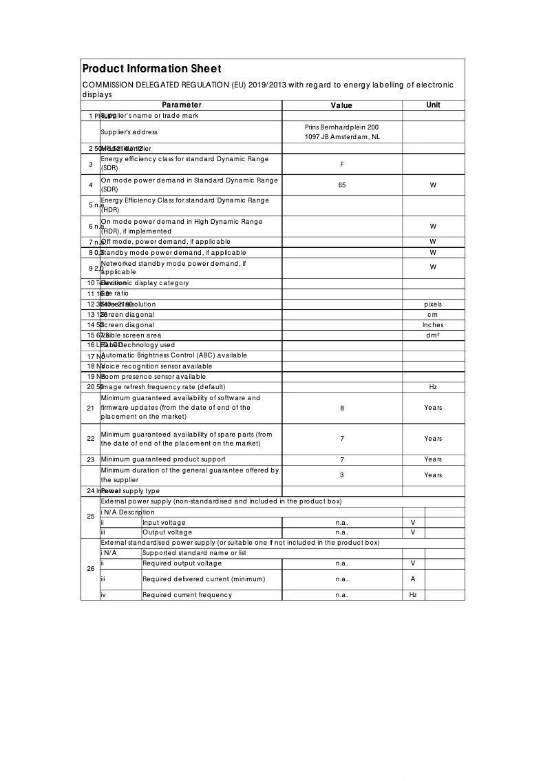 First page image of the manual for 50HFL5214U