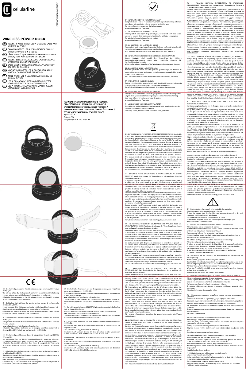 Page 1 de la notice Manuel utilisateur Cellular Line Wireless Power Dock