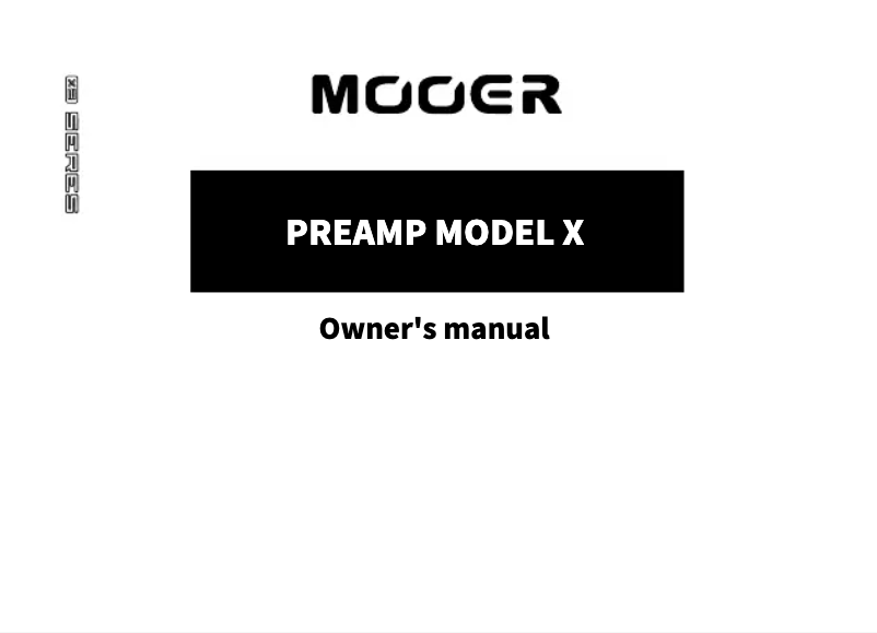 Page n°1 - Manuel utilisateur Mooer Preamp Model X2