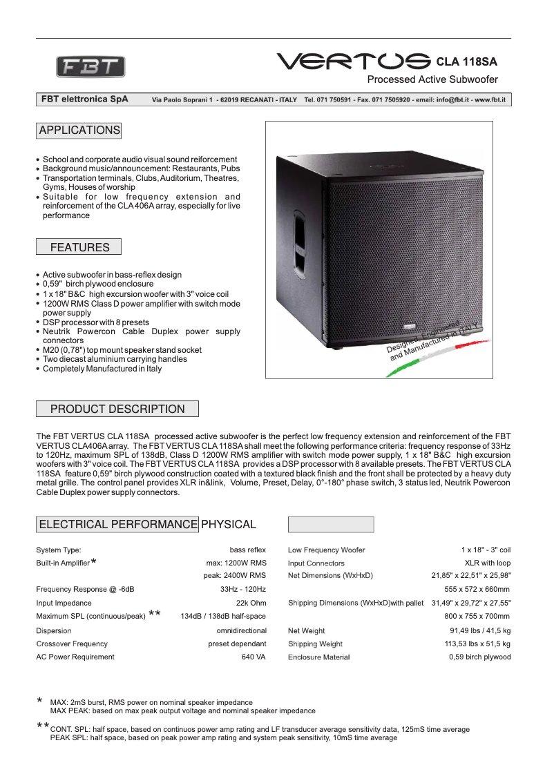 Image de la première page du manuel de l'appareil Vertus CLA 118 SA